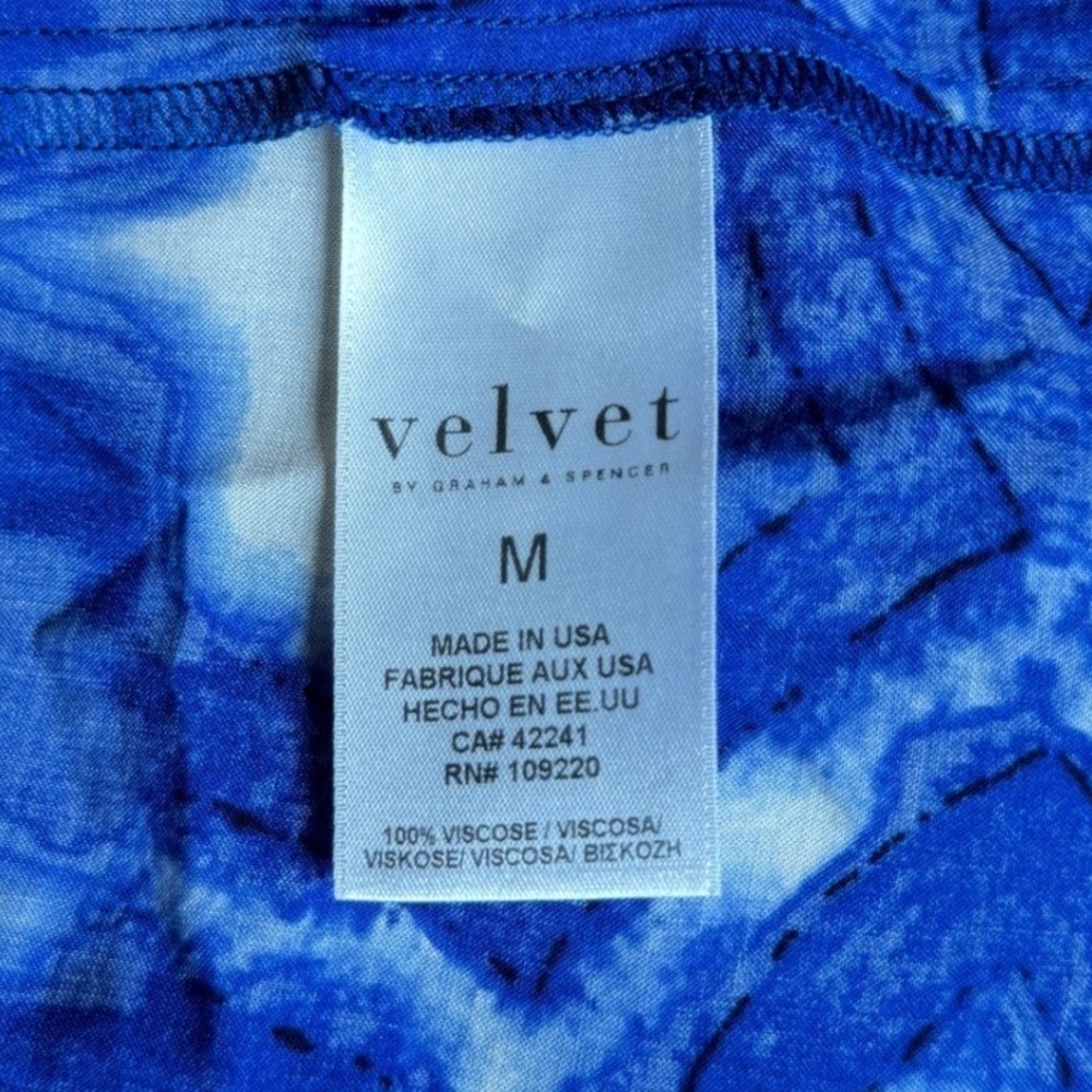 Velvet Graham & Spencer Blue White Print Sleeveless Sundress Size Medium Boho - Picture 9 of 16